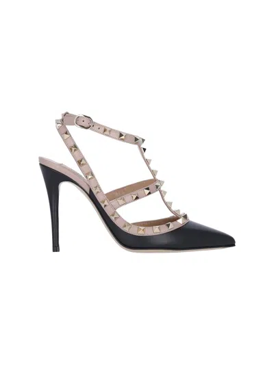 Valentino Rockstud Slingback In Black