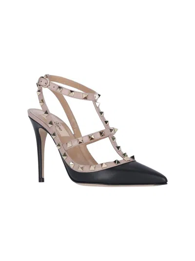 Valentino Rockstud Slingback In Black