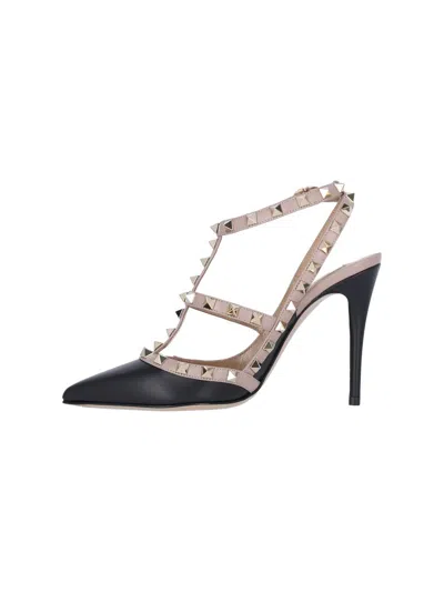Valentino Rockstud Slingback In Black