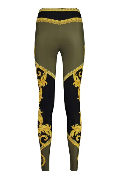 Versace La Coupe Des Dieux Print Leggings In Green