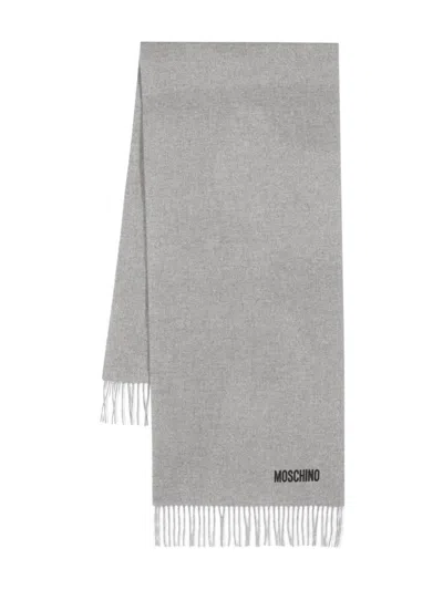 Shop Moschino Scarfs In Grey