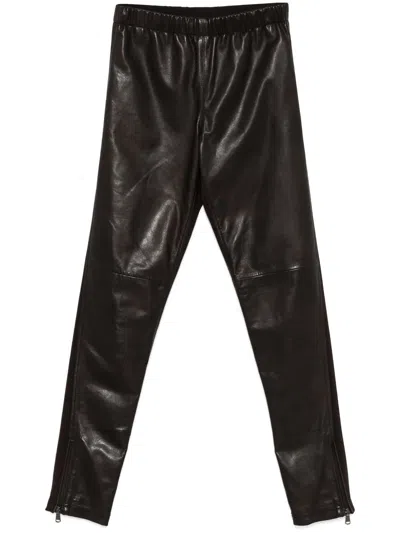 P.a.r.o.s.h Dark Brown Maciock Panelled Leggings In Testa Di Moro