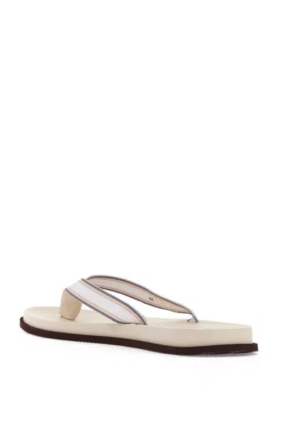 Brunello Cucinelli Rubber Flip-flop Slides In Neutro