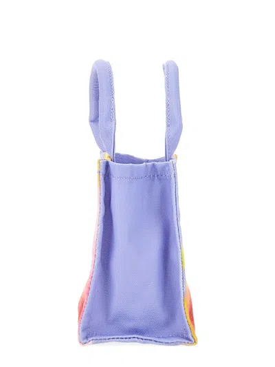 Shop Msgm Mini Canvas Tote Bag In Multicolour