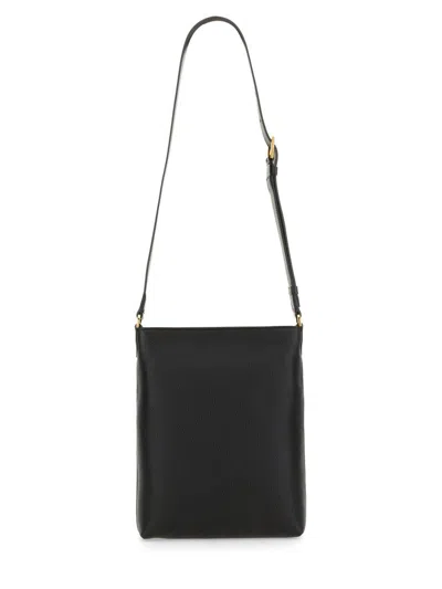 Shop Tom Ford Leather Shoulder Bag In Black