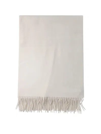 Shop Max Mara Cashmere Stole With Embroidery Scarves In White