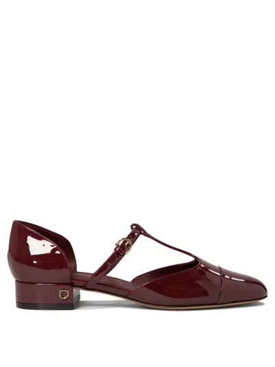 Shop Ferragamo Linette Ballerinas In Bordeaux