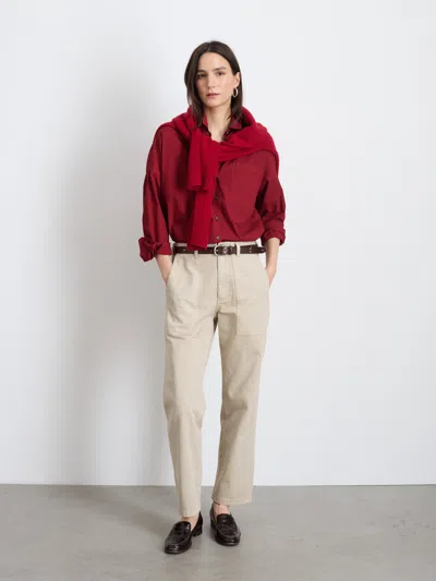 Alex Mill Jo Shirt In Cotton Poplin In Maroon