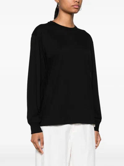 Alexander Wang Essential Jsy Ls T-shirt W/ Puff Logo & Bound Neck Clothing