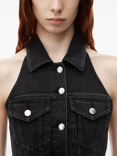 Shop Alexander Wang Stretch Denim Halter Top