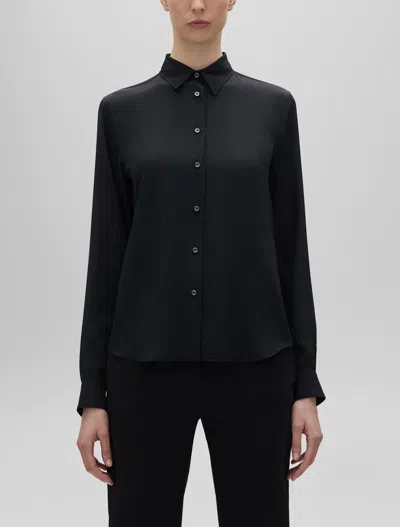 Aspesi Camicia In Crepe De Chine Di Seta - Nero