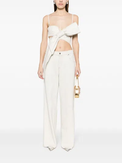 Blumarine White Wide-leg Cotton Jeans - Women's - Elastane/cotton