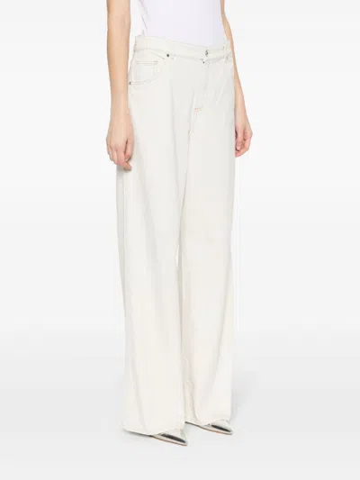 Blumarine White Wide-leg Cotton Jeans - Women's - Elastane/cotton