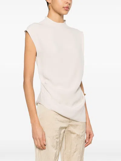 Gauchère Crepe Asymmetric Sleeveless Blouse
