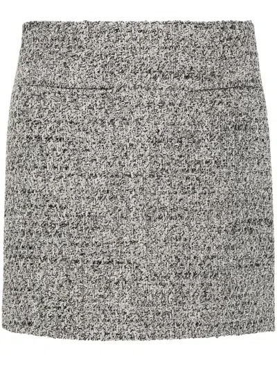 Golden Goose Miniskirt In Black And White Bouclé Cotton