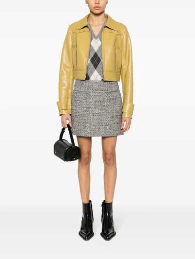 Golden Goose Miniskirt In Black And White Bouclé Cotton