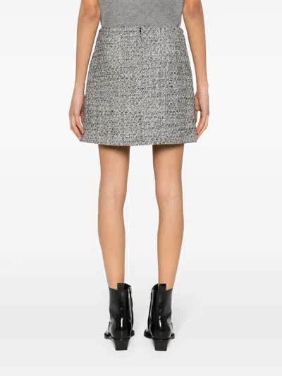 Golden Goose Miniskirt In Black And White Bouclé Cotton