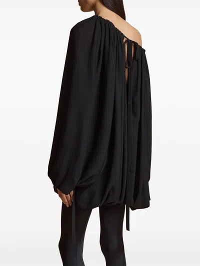 Khaite Nash Draped Silk Crepe Top