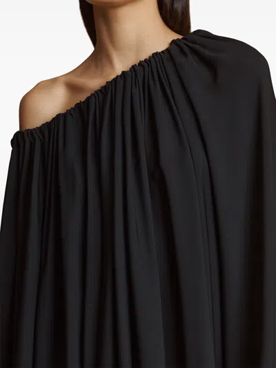Khaite Nash Draped Silk Crepe Top