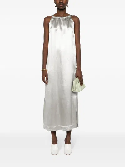Loulou Studio Morene Metallic Silk-blend Charmeuse Midi Dress