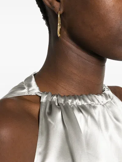 Loulou Studio Morene Metallic Silk-blend Charmeuse Midi Dress