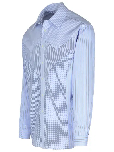 Shop Maison Margiela Light Blue Cotton Shirt