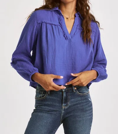 Dear John Denim Radella Full Sleeve Blouse In Cobalt In Blue
