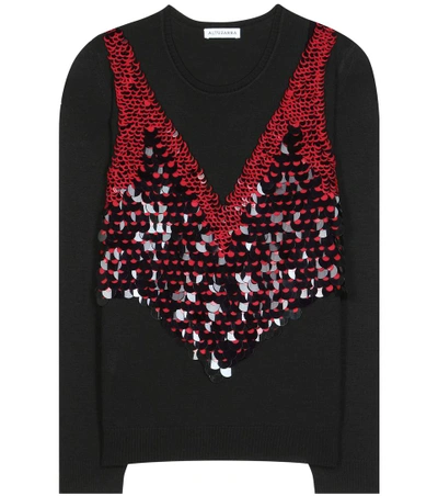 Shop Altuzarra Powell Embellished Merino Wool Sweater In Llack