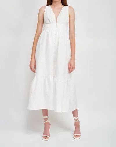 En Saison Corsica Jaquard Maxi Dress In White In White
