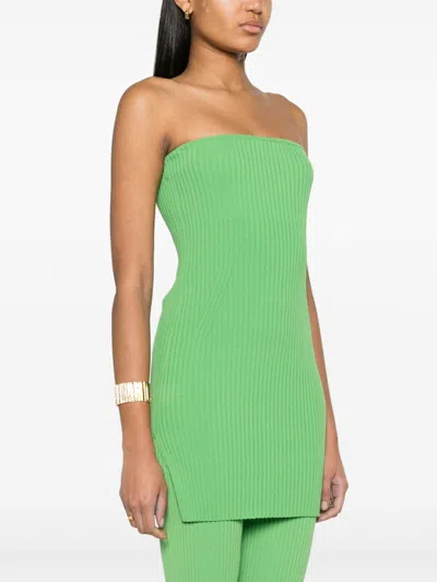 Nanushka Brynn Ribbed-knit Strapless Top