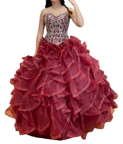 House Of Wu Quinceañera Dress In Wine In Pink