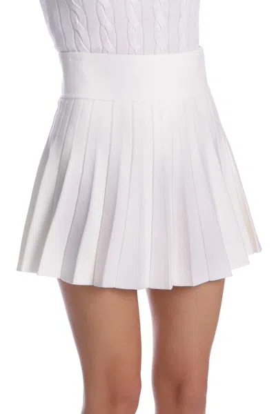 Minnie Rose Pleated Skort In White In White