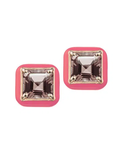 Bea Bongiasca Flower Funk 9k & Silver 4.38 Ct. Tw. Smocky Quartz Studs In Multi