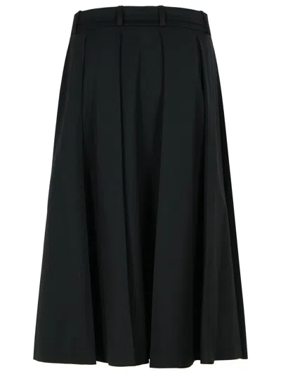 Patou Wool Skirt With A-line Silhouette And Side Pockets