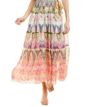 Maison Tara Sleeveless Multi Print Maxi Dress In Lilac Coral In Multi