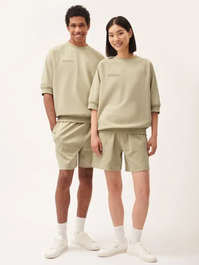 Pangaia Womens Dna Double Jersey Panelled Shorts In Neutral