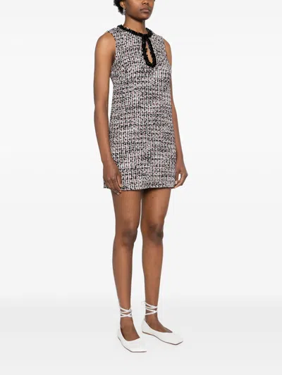 Self-portrait Black Sequin-embellished Boucl-tweed Mini Dress