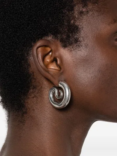 Panconesi Small Serpent Earrings In Gray