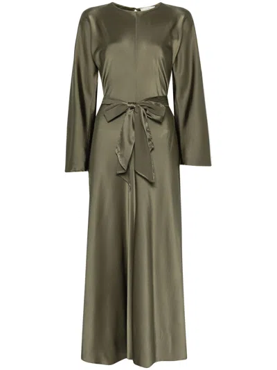 Forte Forte Forte_forte Stretch Heavy Satin Silk Sash Dress Clothing