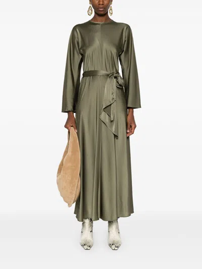 Forte Forte Forte_forte Stretch Heavy Satin Silk Sash Dress Clothing