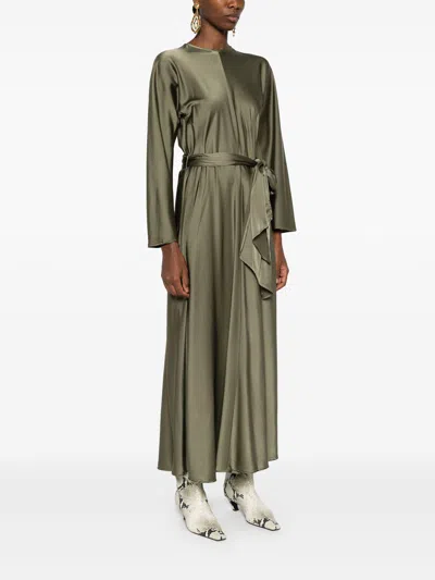 Forte Forte Forte_forte Stretch Heavy Satin Silk Sash Dress Clothing
