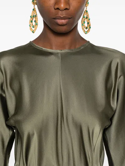 Forte Forte Forte_forte Stretch Heavy Satin Silk Sash Dress Clothing