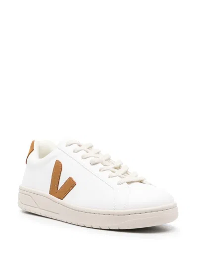 Veja Urca Sneakers In White And Camel Leather And Suede
