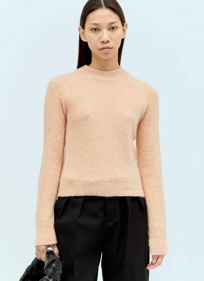 Dries Van Noten Texas Wool Blend Sweater In Peach In Cream