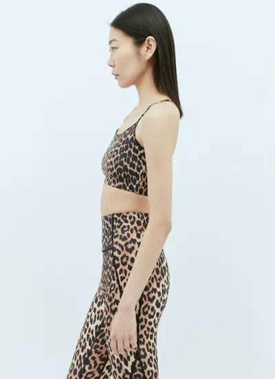 Ganni Active Strap Top In Brown