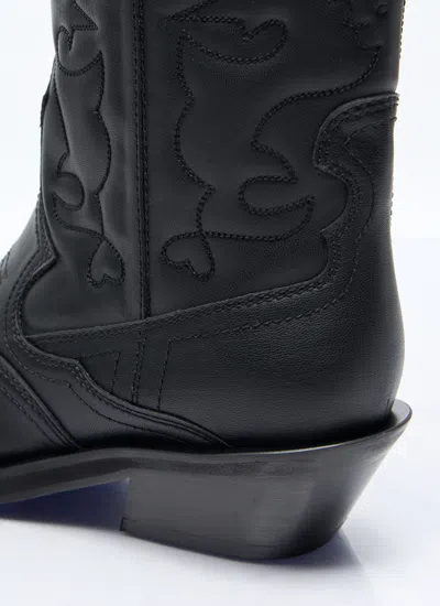 Ganni Embroidered Western Boots Women In Black