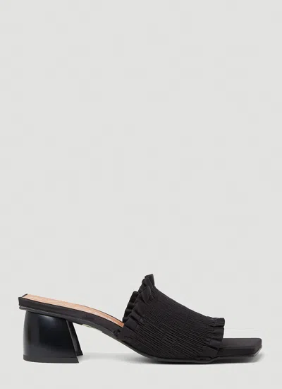 Shop Ganni Women Smock Kitten Heel Mules In Black
