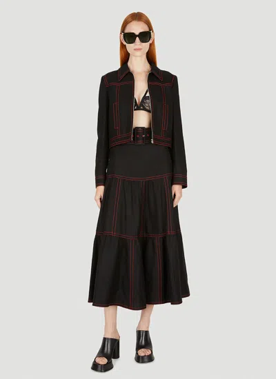 Gucci Viscose Canvas Bomber Jacket In Black
