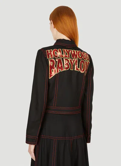 Gucci Viscose Canvas Bomber Jacket In Black