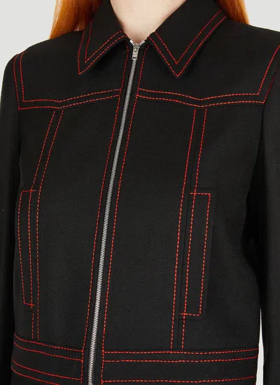 Gucci Viscose Canvas Bomber Jacket In Black
